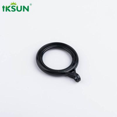 China Dedicated Matte Black Curtain Rod Rings Plastic Round 2.1