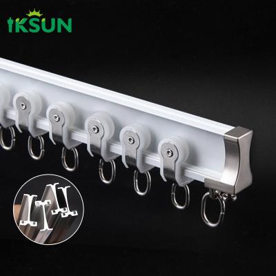 China 5.8m Curving Curtain Rail Truck Aluminium Metal Curtains Rail For Bay Window for sale