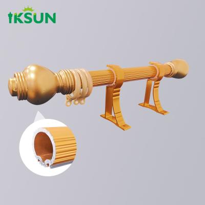 China Aluminium window curtain rods rails set decorative pipe hotel bracket curtain rod for sale