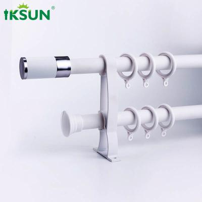 China High Quility Aluminum Window Curtain Rod With Brackets Fittings Set And Finials For Living Room for sale