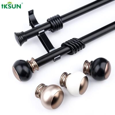 China 28mm Modern Curtain Rod Top Mounted Double Roman Pole With Brackets Fittings Set For Home for sale