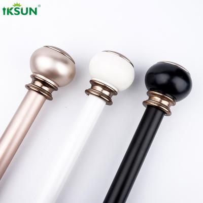 China Aluminum Alloy Double Roman Rod Not Fade Curtain Rod With Round Finials Rings Brackets for sale