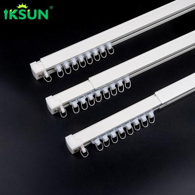 China 1m Extendable White Aluminium Heavy Duty Curtain Rail Telescopic Curtain Track for sale