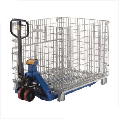 China Hot Sale Warehouse Handling Equipment Material Wire Mesh Cage Galvanized Storage Container 1200*1000*890 1200*1000*840 1000*800*840 800*600*640 for sale