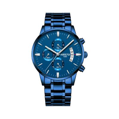 China Automatic Blue Date Dial 43Mm Face Stainless Steel Waterproof Mens Watch for sale