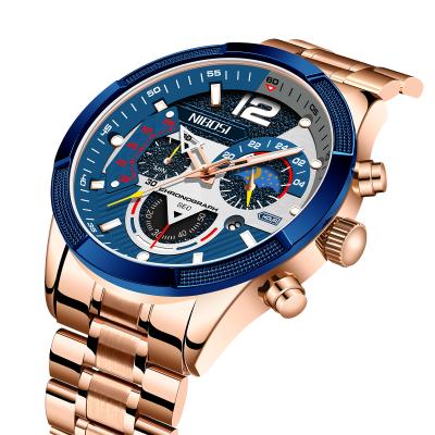 China Nibosi Chronograph 2397 Men Sport Watch Customize Logo Stainless Steel Wrist Watch OEM Wholesale Wrist Watch for sale