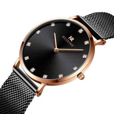 China RUIXINE Rose Gold Couple Watches Water Resistant Women Men Nice Watches Minimalist Logo Ladies Watch Custom Quartz S720 for sale