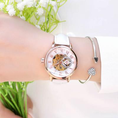 China New Fashion Water Resistant Cavity Watch Female Luminous Women's Automatic Watch Ladies Mechanical Leather Band Wrist Watch for sale