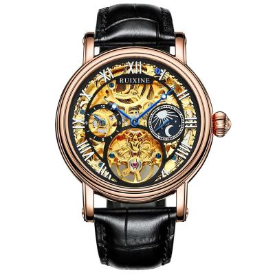 China Hot Selling Date Moonphase Automatic Mechanical Luxury Men's Wristwatch High Quality Tourbillon Tourbillon Wrist Watch for sale