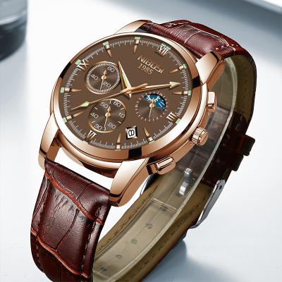 China Automatic Date NIBOSI 2516 Leather Strap Men Watch Classic Model Men Quartz Watches Business Wristwatch for sale