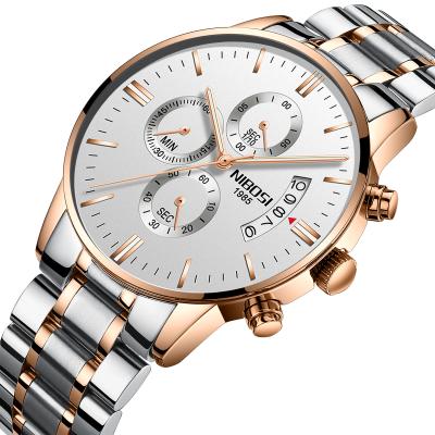 China Hot Sale NIBOSI 2309 Chronograph Stainless Steel Fashion Luxury Quartz Watch For Men for sale