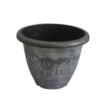 China Europe Leizisure Wholesale 6/8 inch /10/12/15 Round Bronze Garden Indoor Outdoor Planting Plastic Planter for sale