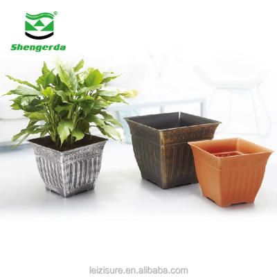 China Mini Cube Clay Color Flower Eco-friendly Promotional Decoration Painting Square Flower Pot for sale