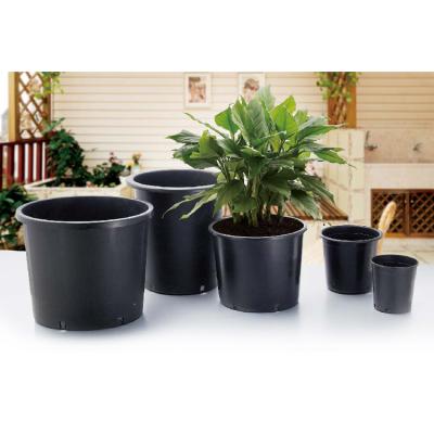 China Leizisure Durable 4 6 8 Inch Square Black Plastic Nursery Flower Pots for sale