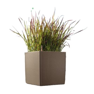 China Leizisure Modern Wholesale Square Self Garden Plastic Planter Vertical Watering Large Pot For Outdoor for sale