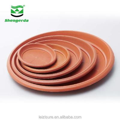 China Large Flower Plant Pot Saucers Indoor Wholesale CLASSIC Plastic Tray Plates Terracotta Color In Planter for sale