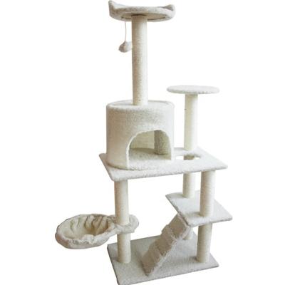 China High Quality Viable Wooden Cat Treehouse Flat Pet Cat Tree Toy for sale