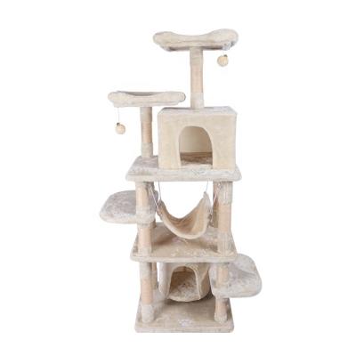 China Sustainable Factory Wholesale Top Luxury Cat Tree Lining Post Cat Tree Climbing Frame for sale