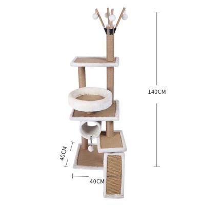 China Sustainable Rack House Tree Shaped Cat Scratcher Wall Climbing Tree for sale