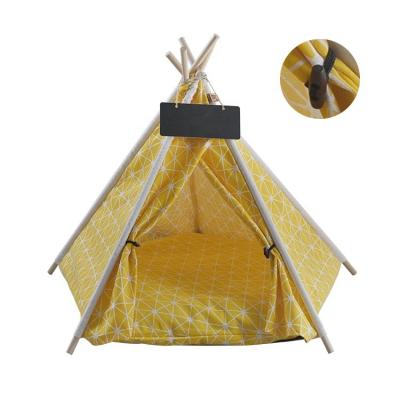 China Factory Wholesale Foldable Breathable Cotton Fabric Pet Teepee Dog CAT Tent for sale