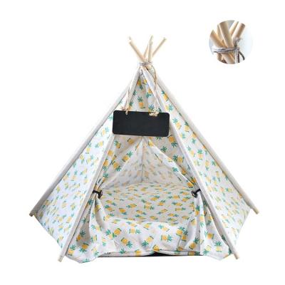 China Wholesale Dog Camping Cat Tent Breathable Portable Canvas Dog Tent Pet Dog Tent for sale