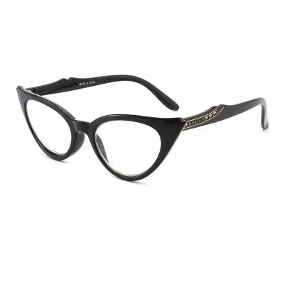 China Plastic Women Cat Eye Reading Glasses Unisex Optical Eye Glasses Computer Frame for sale