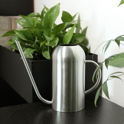 China 1500ml Metal Garden Tool Decoration Modren Stainless Steel Satin Metal Indoor Outdoor Watering Can for sale