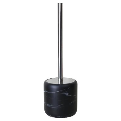 China Sustainable Bathroom Accessories Set Standing Household Cleaning Bowl Black Brush Holder Toilet Brush for sale