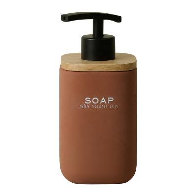 China Foam Soap Dispenser Bathroom Accessory Set Hands Clean Dispenser Pump Liquid Red Writing Concrete Soap Dispenser for sale