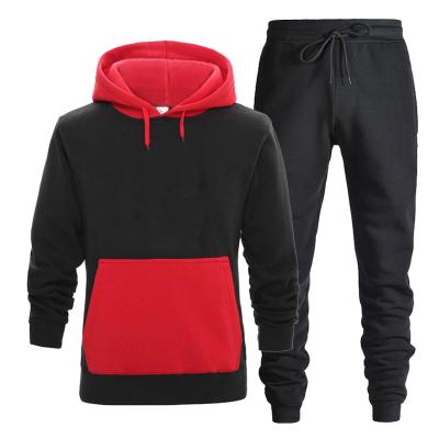 China European and American QUICK DRY color sweater men's hoodie+trouser contrast suit suit for sale