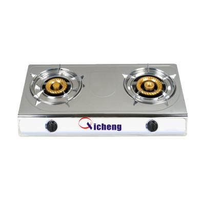 China Hotel 2burners S/S Panel LPG NG Tabletop Gas Stove for sale