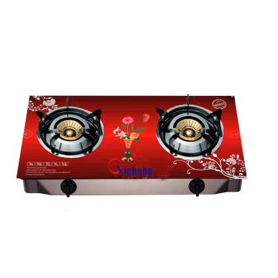 China Cheap Hotel 2burners Glass LPG Price NG Gas Stove for sale