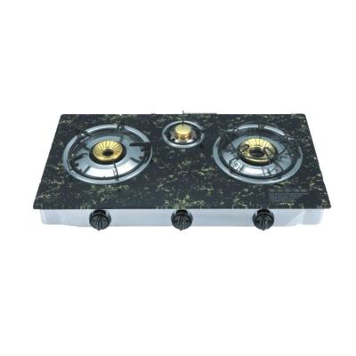 China Hotel Wholesale Cheap Glass Top Three Burner Gas Stove for sale