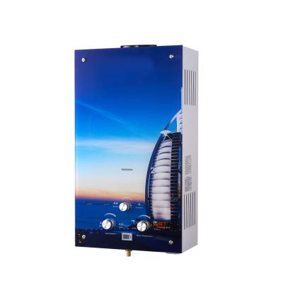 China Hotel manufacturer wholesale 3D design glass 6 liter gas water heater for sale