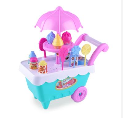 China Kitchen Set Toy Preschool Toy 19 Pcs /set Kids Kitchen Ice Cream Car Baby Cart with Lights and Sound Educational Toys for Child for sale