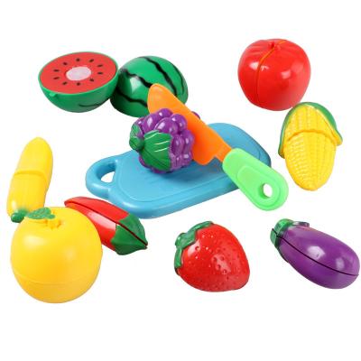 China Preschool Education 7 Pcs/Set Plastic Cut Fruits and Vegetables Puzzle Educational Toy Infants and Kids Brain Development Baby Kitchen Toys for sale