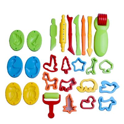 China Reusable 26 PCS Play Dough Tool Kit Accessories Plasticine Modeling Soft Clay Kits Educational Toys For Kids for sale