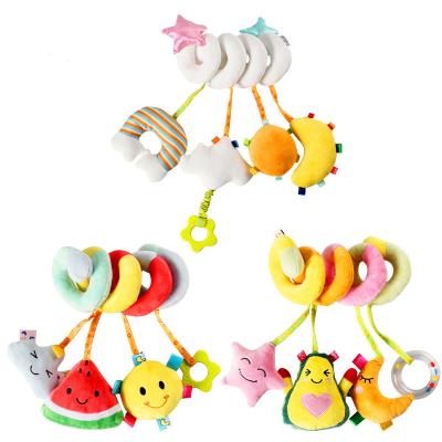 China Elephant Inflatable Bed Plush Toy Colorful Infant Rattle Plush Hanging Soft Baby Rattles Play for sale