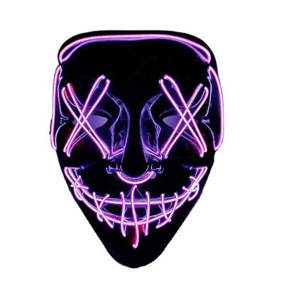 China Halloween Styles New Trend Halloween Decorations Plastic 9 Colors Led Face Masks For Party for sale