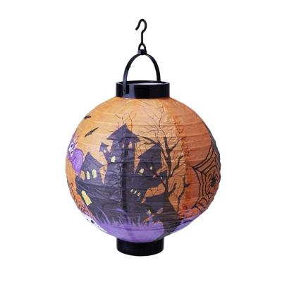 China Outdoor Hanging Halloween Pumpkin Paper Paper Lantern Haunted House Decoration Props Lantern Indoor Light Lantern for sale