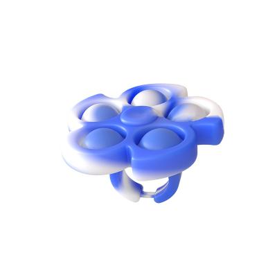 China New Funny Toy Portable Silicone Bubble Release Pressure Dye Knotting Spinner Ring Fidgety Person for sale