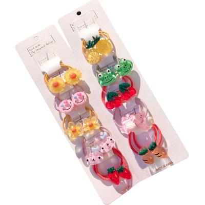 China Decorations/toys/gifts wholesale 5pcs/set cute candy color children's hair rope hair tie scrunchie rope accessories for sale