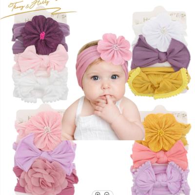 China Tracy and Herry Bow Headband Donut Turban Wholesale Nylon Elastic Baby Bath Hair Band Decorations/Toys/Gifts for sale