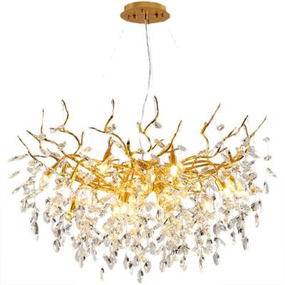 China Nordic modern crystal oval chandelier bedroom lamp for restaurant living room modern lighting for sale