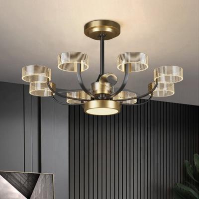 China Modern European Style Post Modern Led Chandelier Ceiling Fan Lighting Light For Living Room for sale