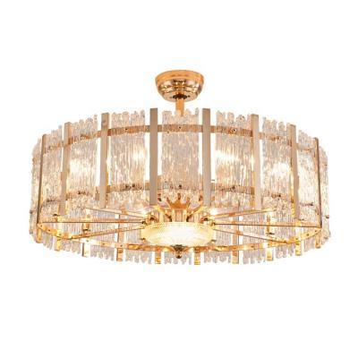 China Modern Fan Lights for Home Hanging Pendant Light Golden Fan Lamps Luxury Decorative Lamp Modern Light for sale