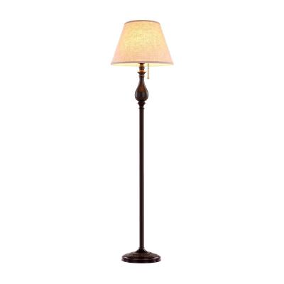 China Modern Wrought Iron Bookcase Lamp Shade Corner Embossed Gold High Quality Canvas Floor Lamps Standing Lamp for sale