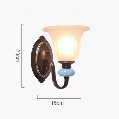 China Modern Nordic Wall Lamp Shade Decoration Wall Sconce White Glass Bed Wall Lights for sale