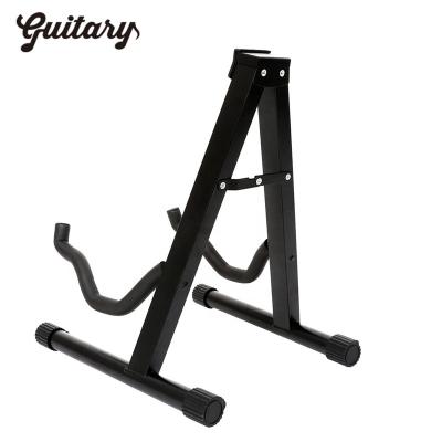 China Durable Adjustable Folding Metal Acoustic Floor A-frame Guitar Stand For Sale With Soft Foam Arms for sale