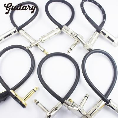 China Durable Professional Right Angle To Straight 6.35 Instrument Bass Amp Cord Music Guitar Cable For Electric Guitar Bass Guitar for sale